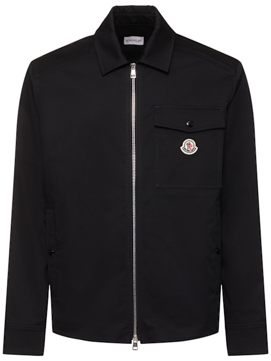 Moncler: Cotton blend gabardine shirt jacket - men_0 | Luisa Via Roma