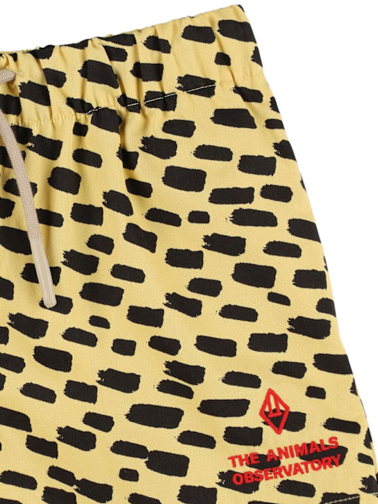 The Animals Observatory: Printed cotton jersey shorts - Yellow - kids-boys_1 | Luisa Via Roma