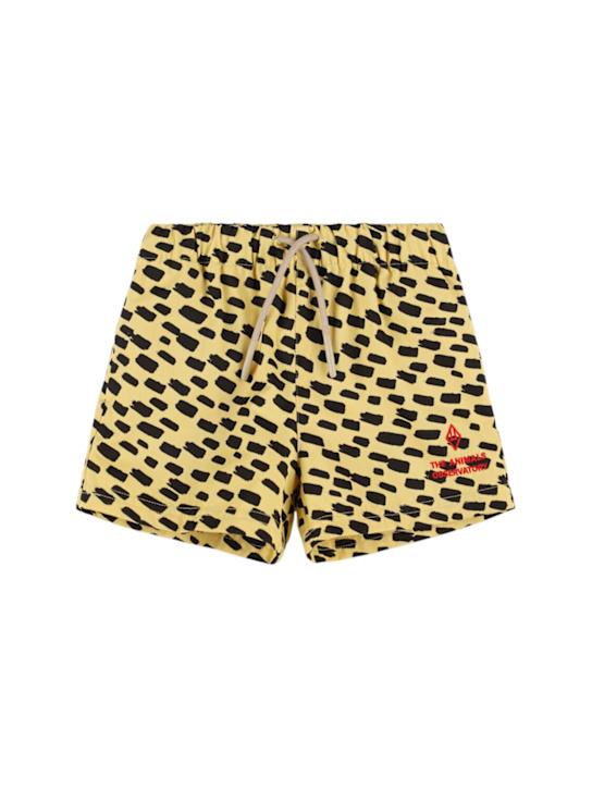 The Animals Observatory: Printed cotton jersey shorts - Yellow - kids-boys_0 | Luisa Via Roma