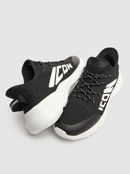 Dsquared2: Icon sneakers - Black/White - women_2 | Luisa Via Roma