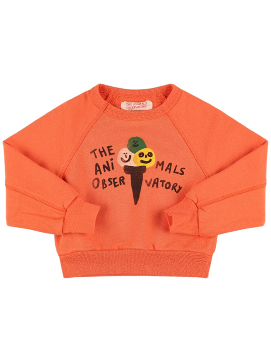 The Animals Observatory: Printed cotton sweatshirt - Red - kids-boys_0 | Luisa Via Roma