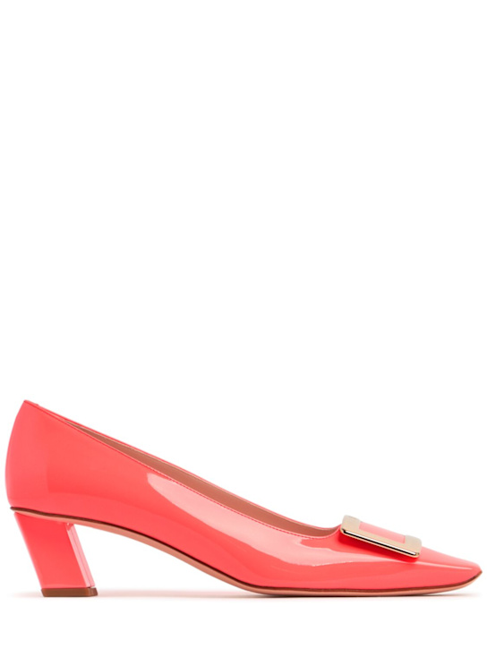 Roger Vivier: 45mm Belle Vivier patent leather pumps - Light Red - women_0 | Luisa Via Roma