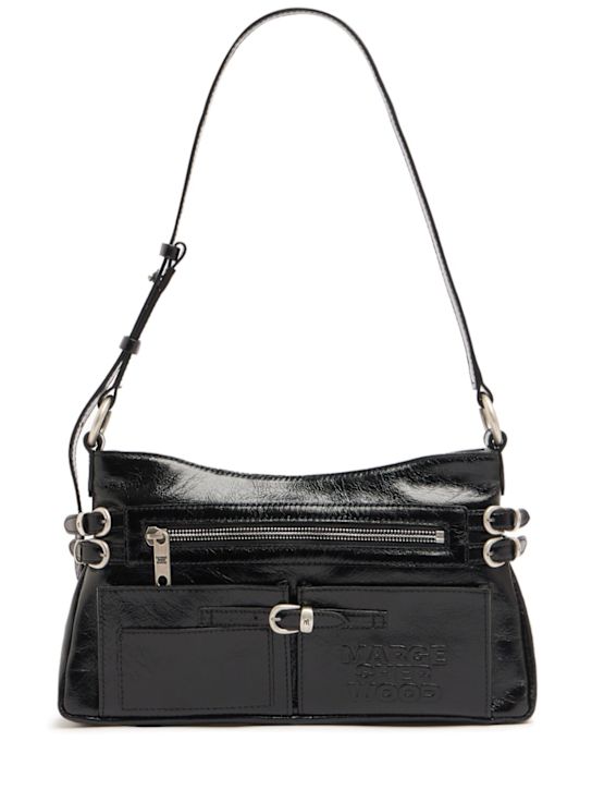 MARGESHERWOOD: Flat Pocket crinkle leather shoulder bag - women_0 | Luisa Via Roma