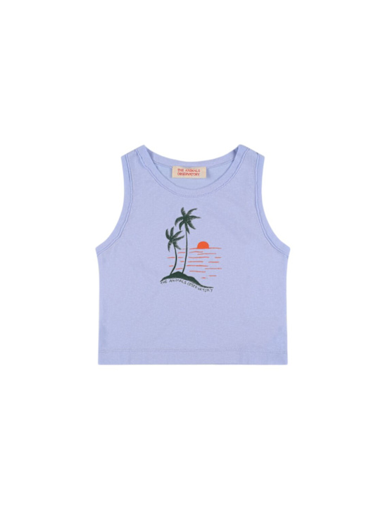 The Animals Observatory: Tank top in jersey di cotone - Celeste - kids-girls_0 | Luisa Via Roma