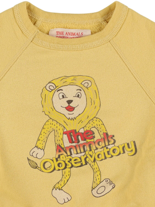 The Animals Observatory: Printed cotton sweatshirt - Yellow - kids-boys_1 | Luisa Via Roma