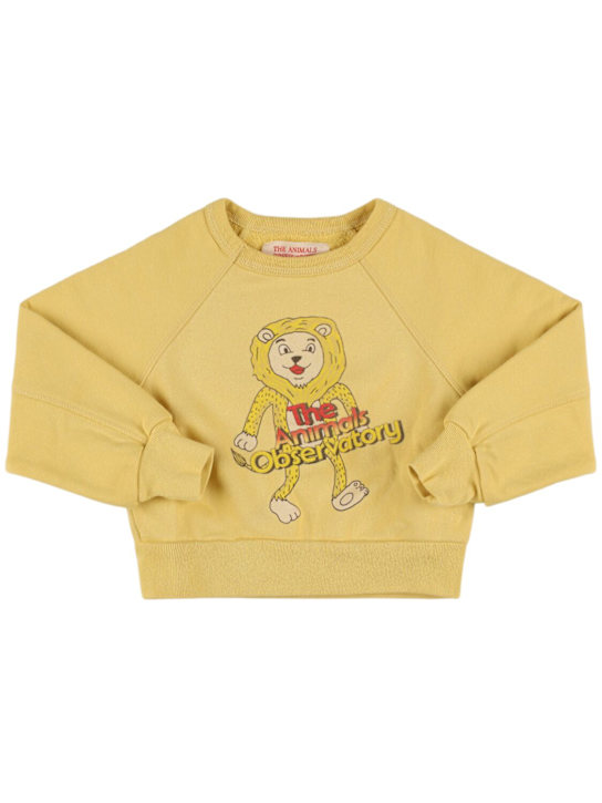 The Animals Observatory: Printed cotton sweatshirt - Yellow - kids-boys_0 | Luisa Via Roma