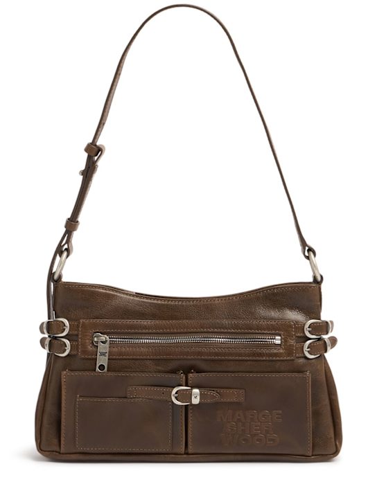 MARGESHERWOOD: Flat Pocket washed leather shoulder bag - women_0 | Luisa Via Roma