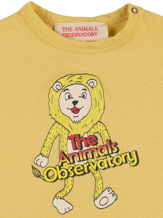 The Animals Observatory: Printed cotton jersey t-shirt - Yellow - kids-boys_1 | Luisa Via Roma