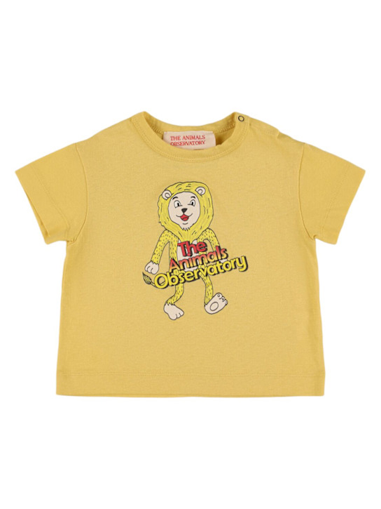 The Animals Observatory: Printed cotton jersey t-shirt - Yellow - kids-boys_0 | Luisa Via Roma