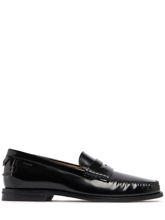 Bally: Charlex leather loafers - Black - men_0 | Luisa Via Roma