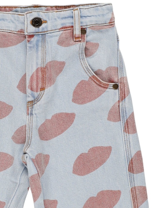 The Animals Observatory: プリントストレッチコットンジーンズ - ライトブルー - kids-girls_1 | Luisa Via Roma