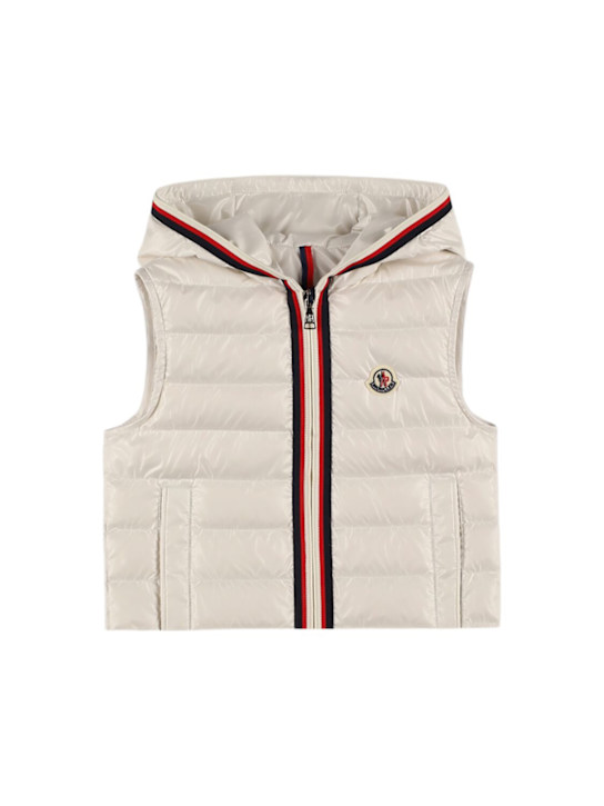 Moncler: Chaleco de plumas de techno - Blanco - kids-boys_0 | Luisa Via Roma