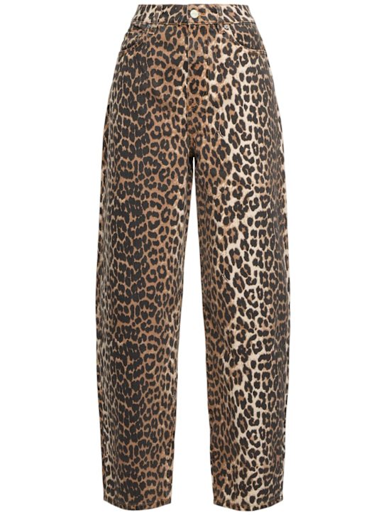Printed denim jeans