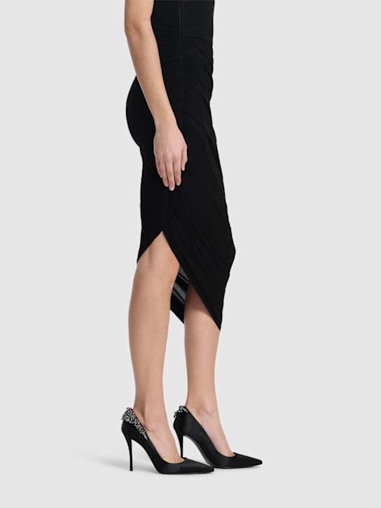 Roger Vivier: 100mm Flowers satin pumps - Black - women_1 | Luisa Via Roma