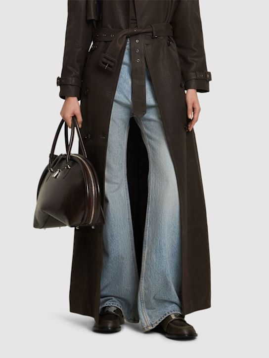 Acne Studios: 30mm Bargot nylon loafers - Brown - women_1 | Luisa Via Roma