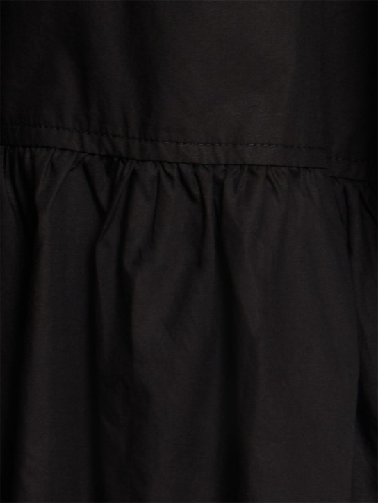 GANNI: Tie string cotton poplin mini dress - Black - women_4 | Luisa Via Roma