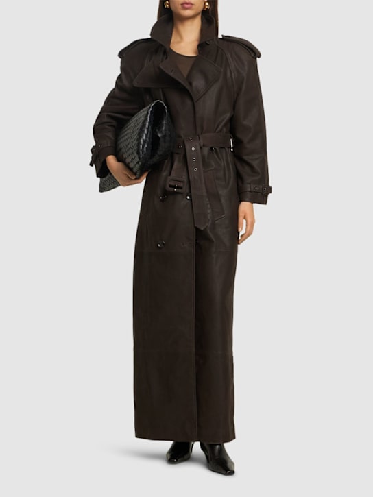 MANOKHI: Mireia ダブルブレストレザーコート - women_1 | Luisa Via Roma