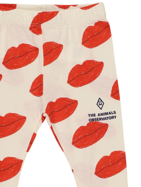 The Animals Observatory: Leggings in jersey di cotone - Bianco/Rosso - kids-girls_1 | Luisa Via Roma
