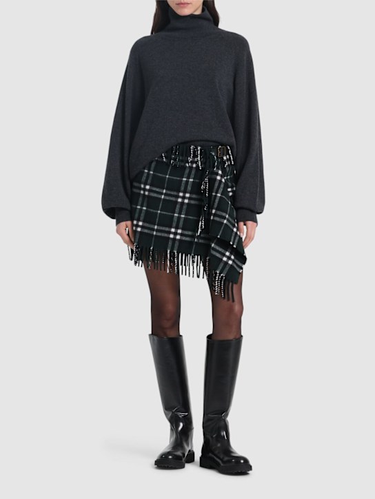 Burberry: Minigonna a quadri - Verde/Multi - women_1 | Luisa Via Roma