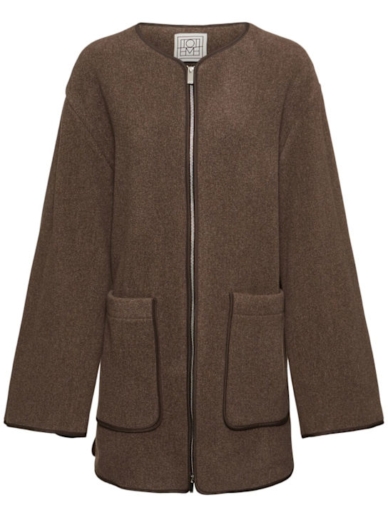 Toteme: Felted wool blend short coat - women_0 | Luisa Via Roma