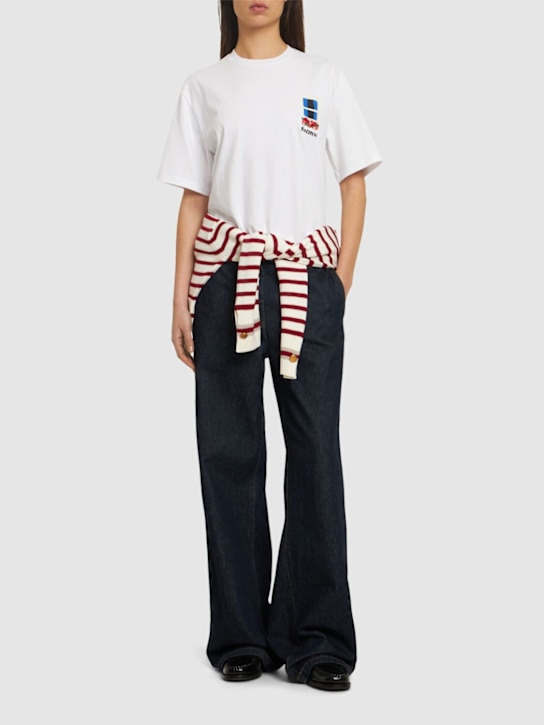 JW Anderson: Window embroidery jersey t-shirt - women_1 | Luisa Via Roma