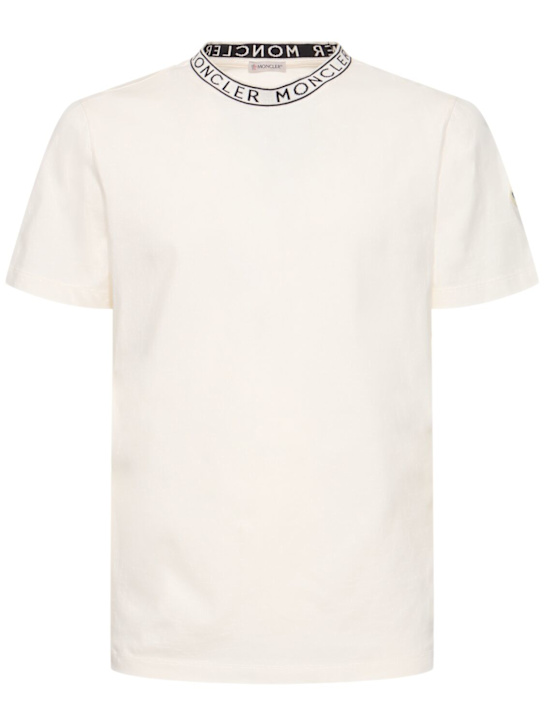 Moncler: Logo-trimmed cotton t-shirt - men_0 | Luisa Via Roma