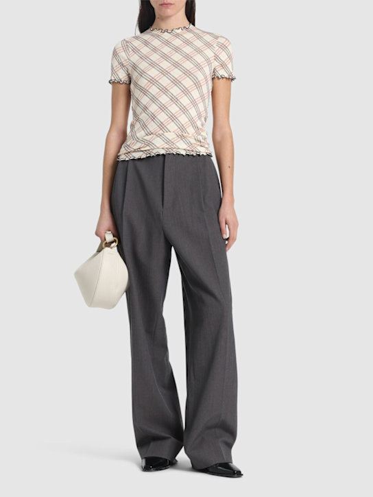 Burberry: T-shirt in cotone stretch stampato - women_1 | Luisa Via Roma