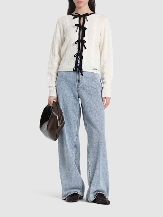 GANNI: Cashmere blend cardigan - women_1 | Luisa Via Roma