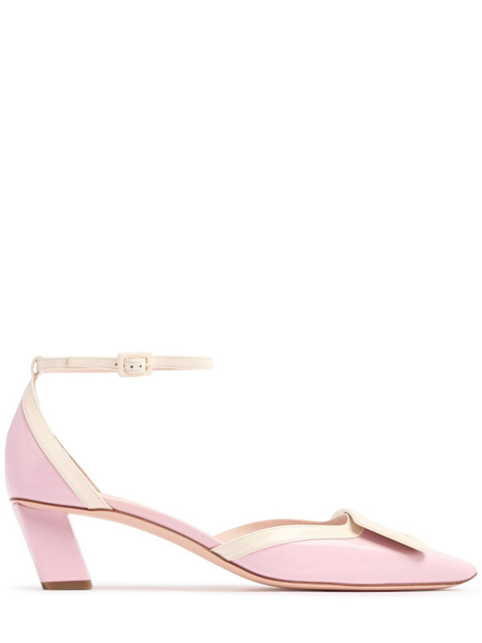 Roger Vivier: Décolleté Belle Vivier in vernice 45mm - Rosa/Bianco - women_0 | Luisa Via Roma