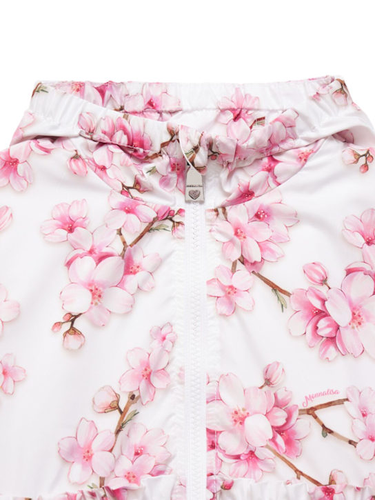 Monnalisa: Giacca a vento in poly stampato - Bianco/Multi - kids-girls_1 | Luisa Via Roma