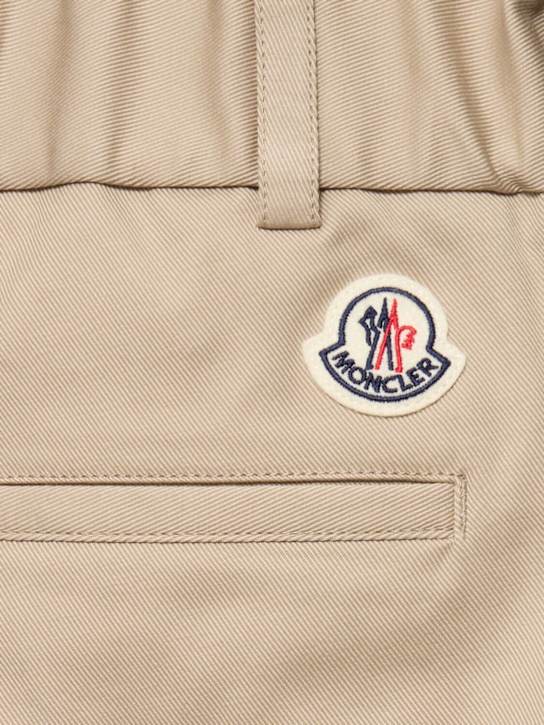 Moncler: Cotton blend gabardine pants - Sand Beige - men_2 | Luisa Via Roma