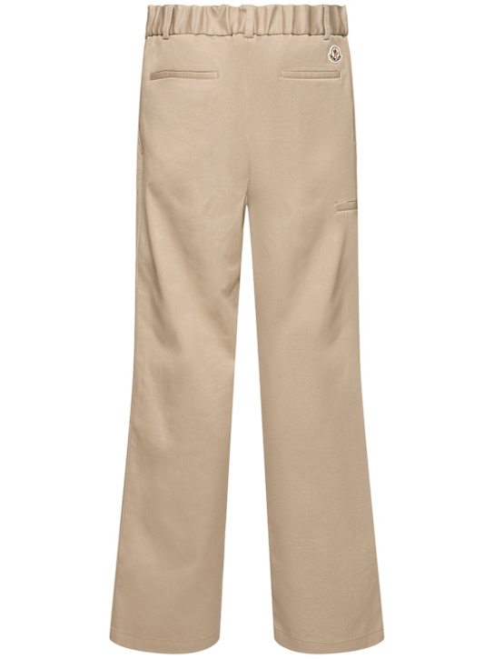Moncler: Cotton blend gabardine pants - Sand Beige - men_1 | Luisa Via Roma