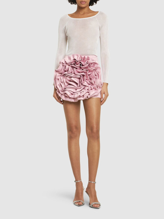 Rotate: Tula big flower satin mini skirt - women_1 | Luisa Via Roma