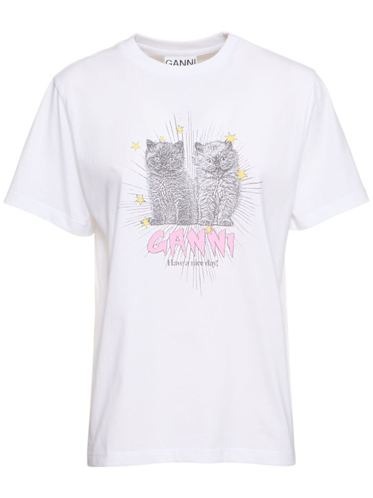 GANNI: Kittens relaxed jersey t-shirt - women_0 | Luisa Via Roma