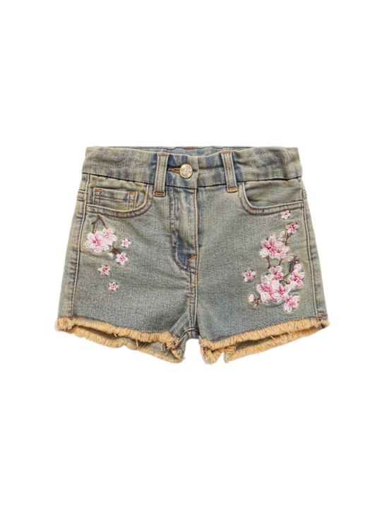 Monnalisa: デニムショートパンツ - グレー - kids-girls_0 | Luisa Via Roma