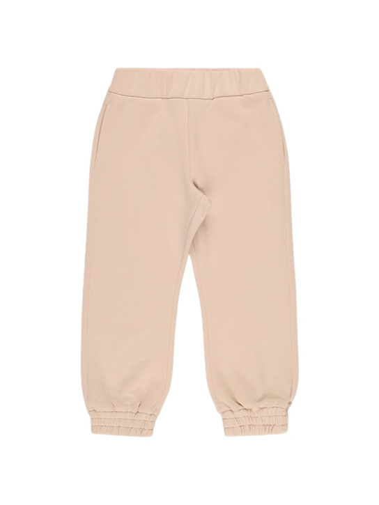 Moncler: Cotton fleece sweatpants - Light Pink - kids-girls_0 | Luisa Via Roma