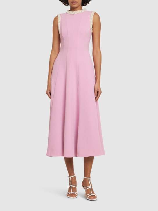 Self-portrait: Embellished crepe midi dress - women_1 | Luisa Via Roma