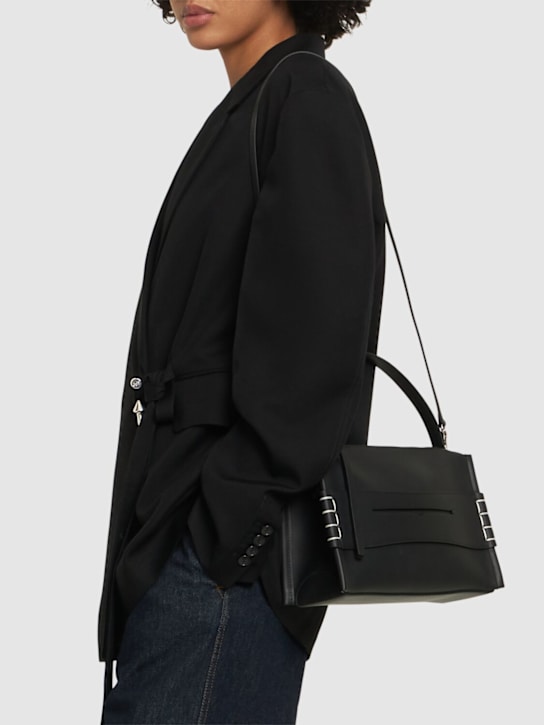 JW Anderson: Loafer leather shoulder bag - Black - women_1 | Luisa Via Roma