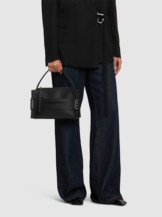 JW Anderson: Loafer leather shoulder bag - Black - women_2 | Luisa Via Roma