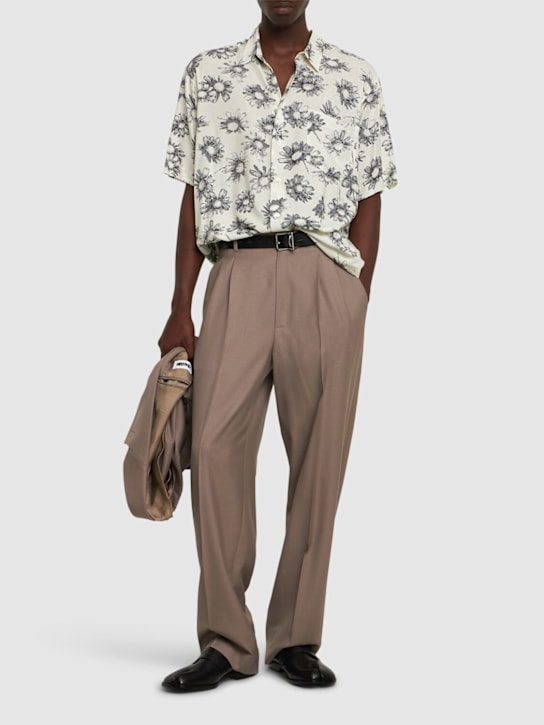 Matrix print viscose bowling shirt - Thumbnail 2