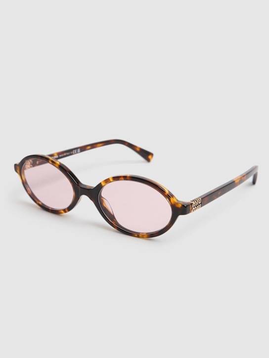 Miu Miu: Occhiali da sole in acetato - Havana/Pink - women_2 | Luisa Via Roma