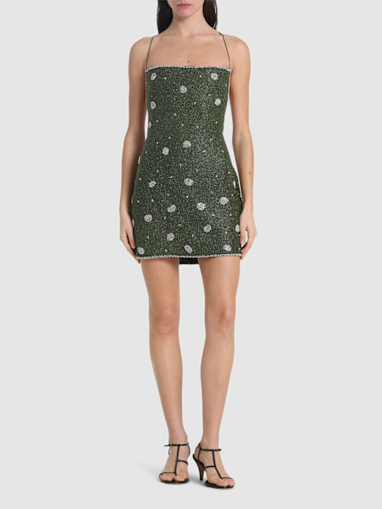 Giuseppe Di Morabito: Embellished mini dress - Green - women_1 | Luisa Via Roma