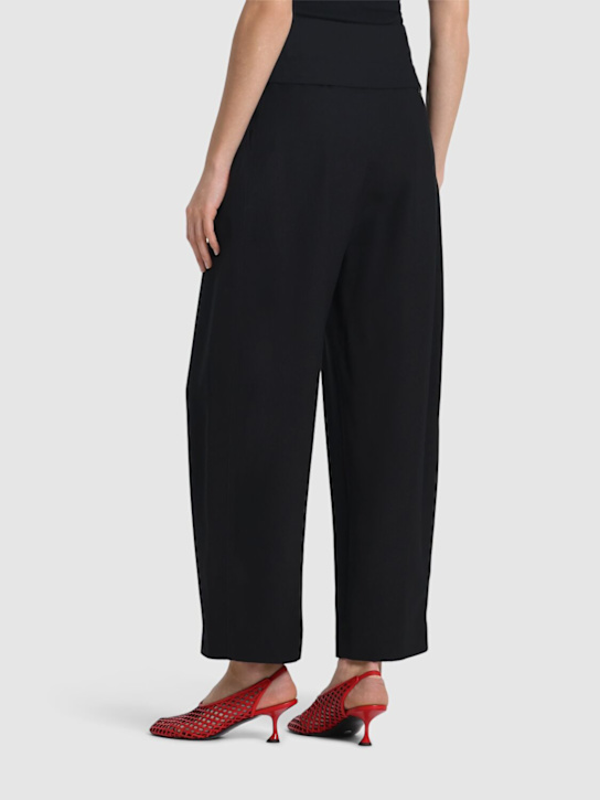 JW Anderson: Tailored fold over wide leg pants - Black - women_2 | Luisa Via Roma