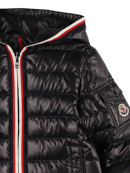 Moncler: Chaqueta de plumas de techno - Negro - kids-boys_1 | Luisa Via Roma