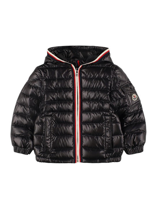 Moncler: Chaqueta de plumas de techno - Negro - kids-boys_0 | Luisa Via Roma