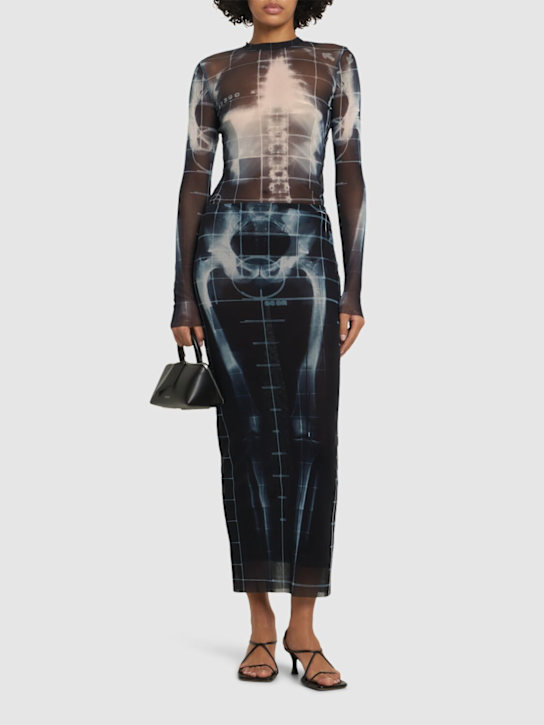 Squeletor printed mesh long skirt - Thumbnail 2