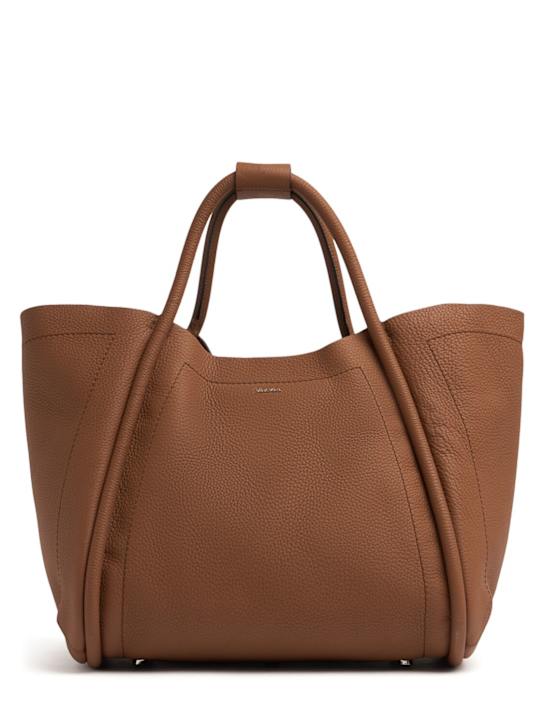 Max Mara: Large Marin drummed leather bag - women_0 | Luisa Via Roma