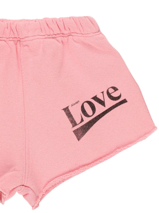 The Animals Observatory: コットンスウェットショートパンツ - ピンク - kids-girls_1 | Luisa Via Roma