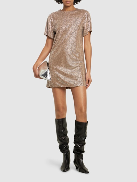Giuseppe Di Morabito: Embellished viscose mini dress - Silver - women_1 | Luisa Via Roma