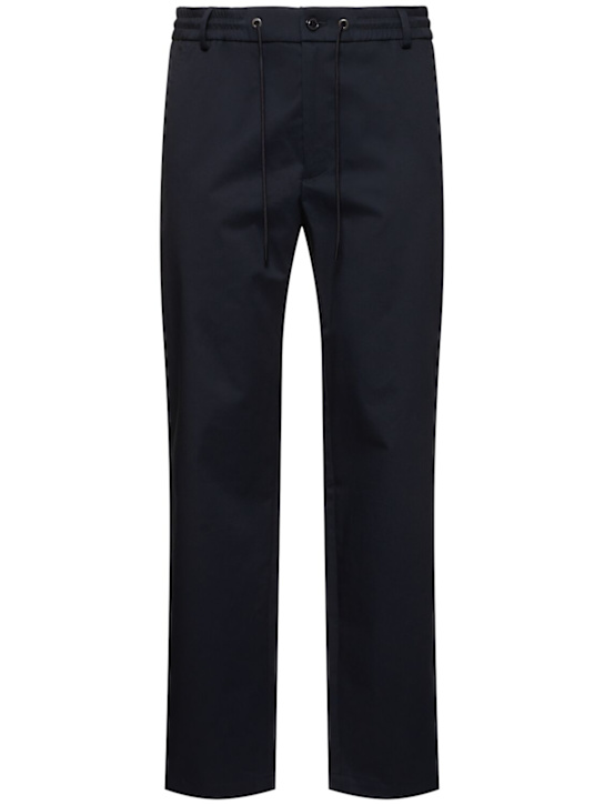 Moncler: Cotton blend gabardine pants - men_0 | Luisa Via Roma